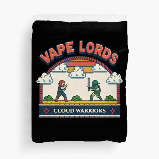 Vape Lords: Cloud Warriors Retro Game Duvet Covers