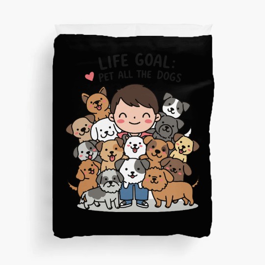 dog lovers life goal Duvet Covers