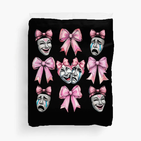 Coquette Bow Theatre Mask Drama Comedy Artist Girl Duvet Covers