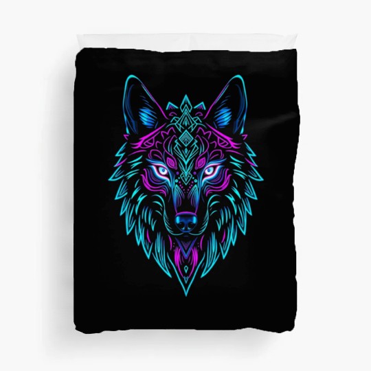 wolf face Duvet Covers