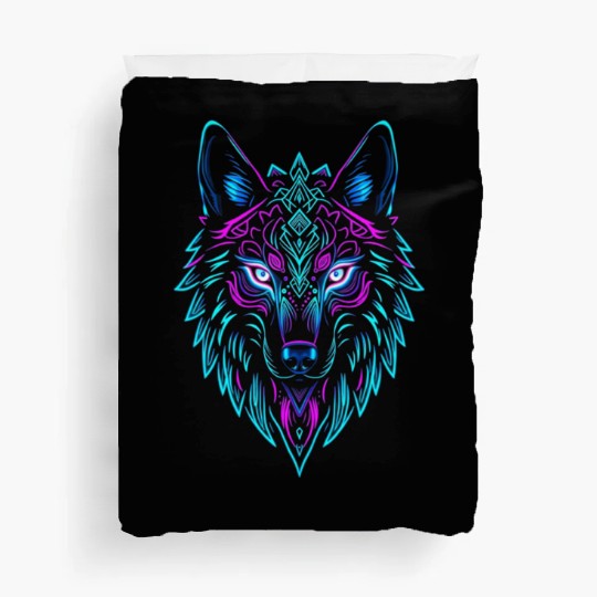 wolf face Duvet Covers
