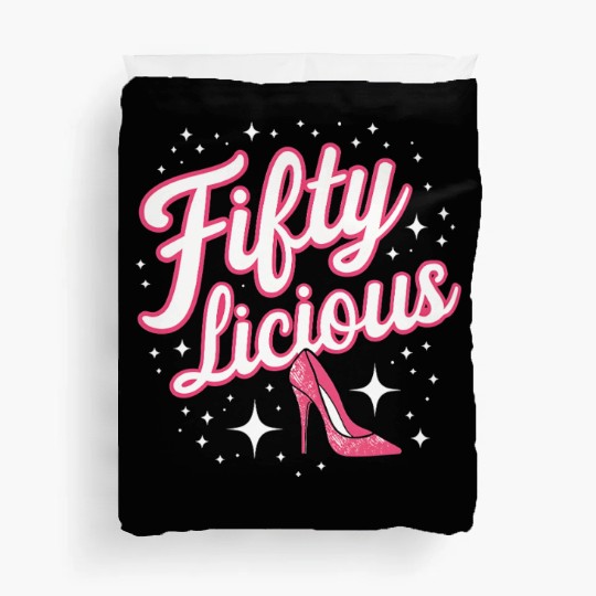 Fifty-licious Squad Matching 50th Birthday Duvet Covers