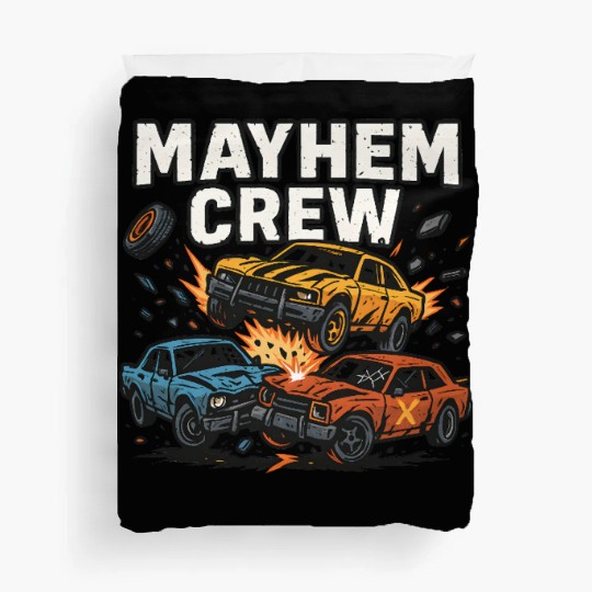 Mayhem crew derby Duvet Covers crash race design wreckfest