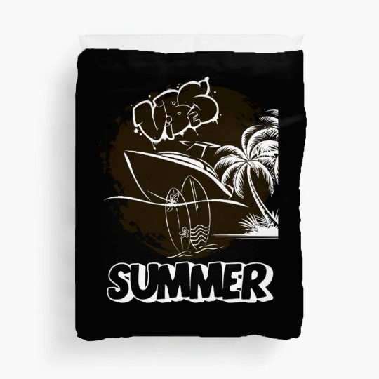 Tropical Vibes Graffiti Boat Duvet Covers Summer Beach