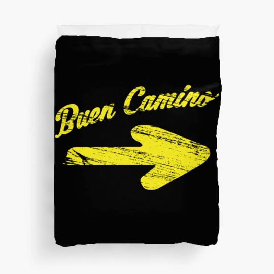 Way of St. James buen camino yellow arrow Duvet Covers