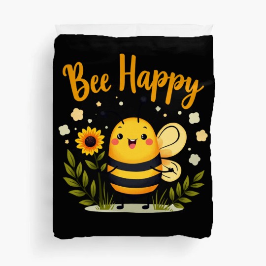 Happy Beekeeping Bee with Sunflower Joy Duvet Covers