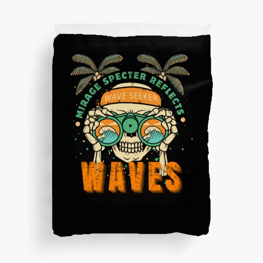 Skull Surf Graphic Duvet Covers – Vintage Ocean Vibes & Edg