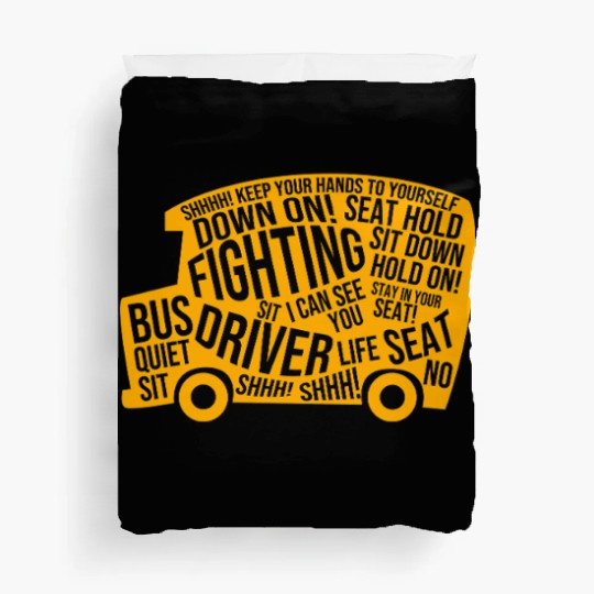 School Bus Driver Funny Yellow Bus Duvet Covers