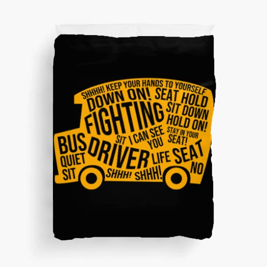 School Bus Driver Funny Yellow Bus Duvet Covers