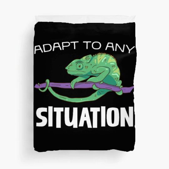 Adapt to Any Situation Chameleon Illustration Duvet Covers