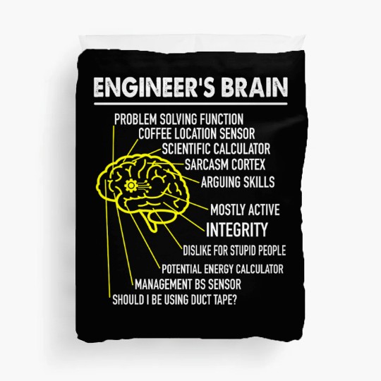 Enginee's brain anatomy for engineer engineering Duvet Covers