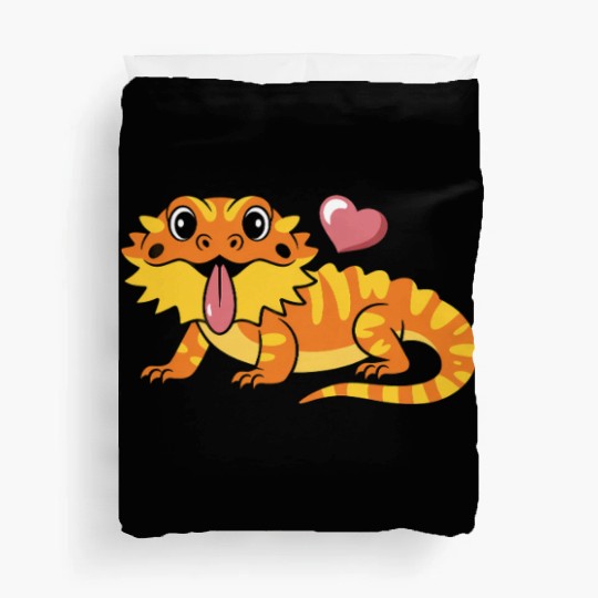 Kawaii Cartoon Reptile Pogona Herpetology Bearded Duvet Covers