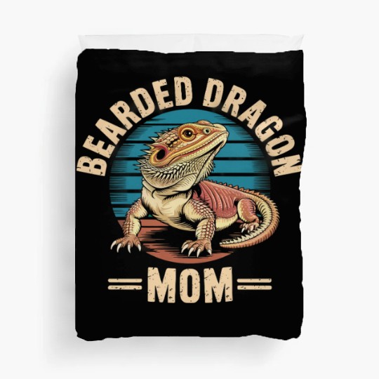 Retro Pogona Reptile Herpetology Mom Bearded Duvet Covers