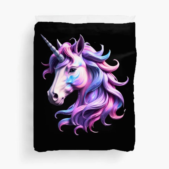Magical Rainbow Unicorn Illustration Duvet Covers