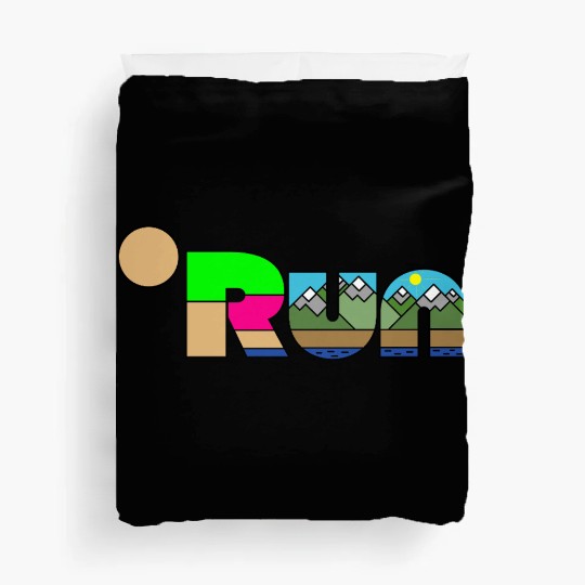 Run marathon Running Man Triathlon Health Gym Duvet Covers