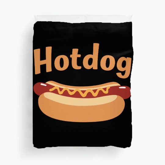 Hotdog Love in black and white look Duvet Covers