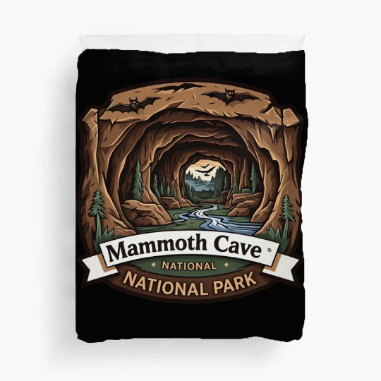 Mammoth Cave National Park Kentucky USA Logo Duvet Covers