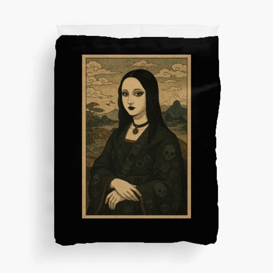Gothic Geisha Mona Lisa Ukiyo-e Portrait with Duvet Covers