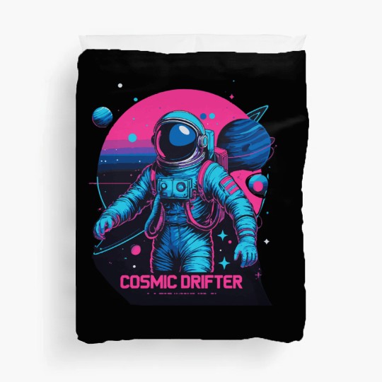 Cosmic Drifter Synthwave Duvet Covers