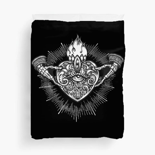 Sacred Heart Claddagh Symbol - White Duvet Covers