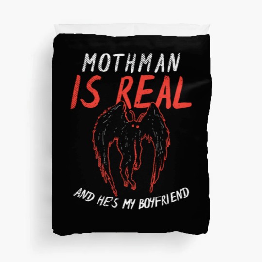 Mothman Is My Boyfriend For Cryptid Lover Duvet Covers