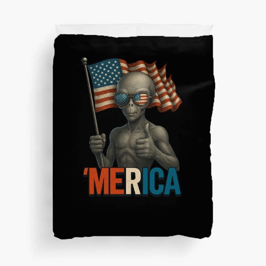 Thumbs Up Merica Alien 4th of July Funny Duvet Covers