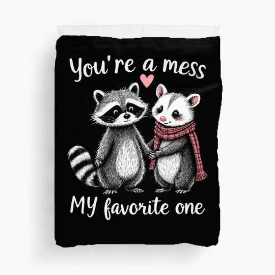 Feral Design Love Couple Possum Opossum Raccoon Duvet Covers