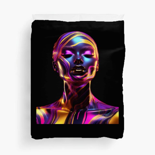 Black & Gold Marble Goddess Duvet Covers