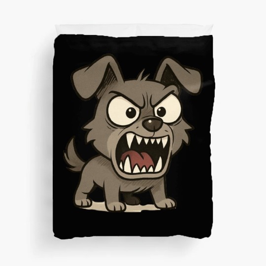 "Funny Angry Dog – Fierce & Hilarious Art Duvet Covers