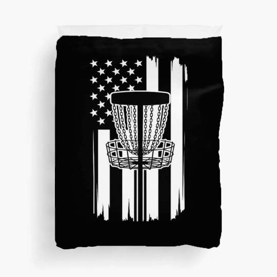 Patriotic USA Flag Frisbee Golf Player Disc Golf Duvet Covers