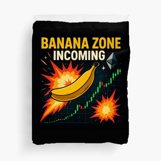 Banana Zone Incoming – Explosive Crypto Chart Meme Duvet Covers