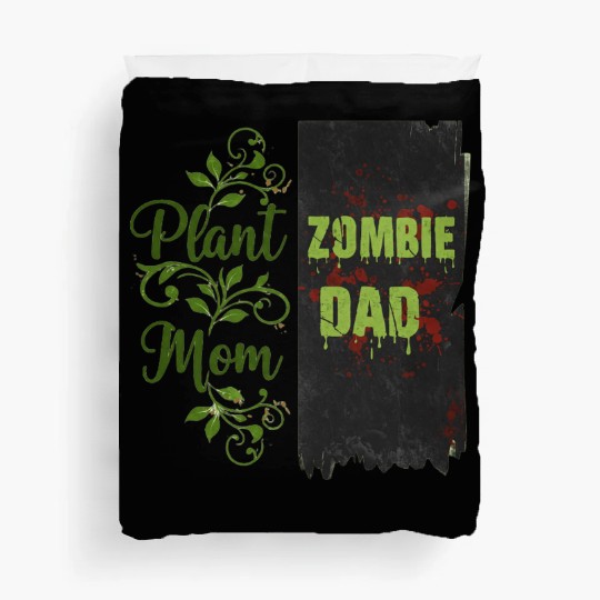 Plant Mom Zombie Dad Couple Design Duvet Covers