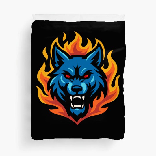 Wolf – Fierce Flame | Urban Zodiac Mascot Duvet Covers