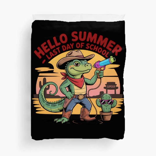 Hello Summer Western Holiday School Out for Summer Duvet Covers