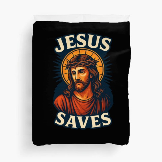 Jesus Saves Duvet Covers Design | Bold Semi-Realistic