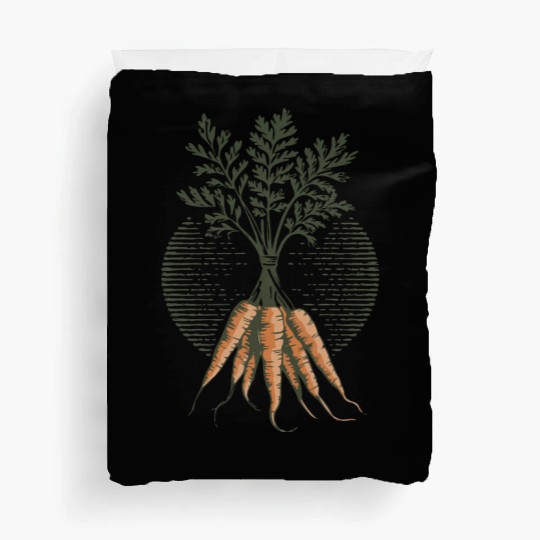 Organic Carrot Plant Art Illustration Duvet Covers