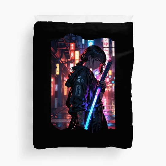 Cyberpunk Samurai Girl Duvet Covers