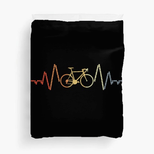 Vintage Cycling Heartbeat Duvet Covers