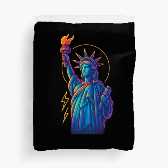 Statue of Liberty Neon Duvet Covers Design