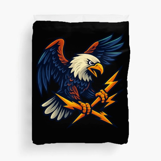 Bald Eagle with Lightning Bolts Duvet Covers Design