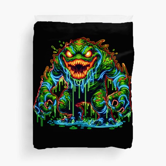 Neon Swamp Beast – Toxic Terror Duvet Covers