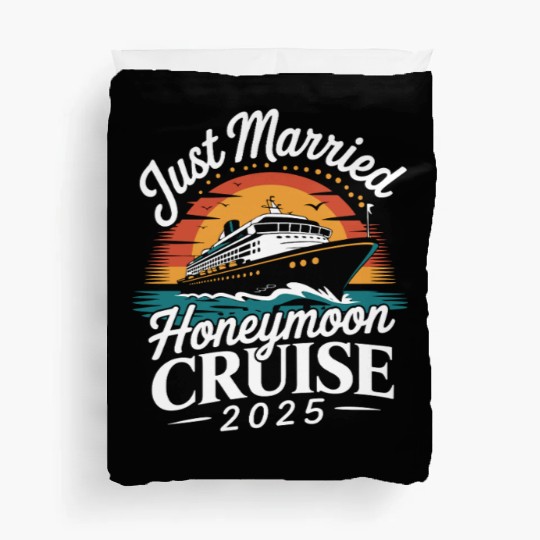 Just Married Honeymoon Cruise 2025 Adventure Duvet Covers