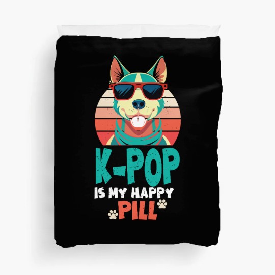 Kpop Happy Pill Corgi Dog Korean Pop Merch K-pop M Duvet Covers