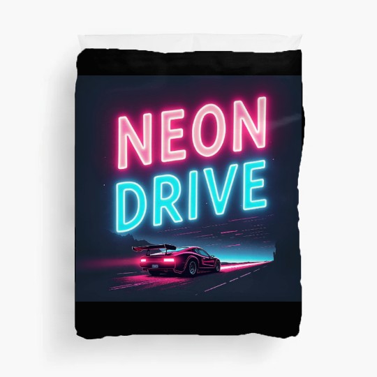 Neon Drive - Retro Synthwave Design Duvet Covers