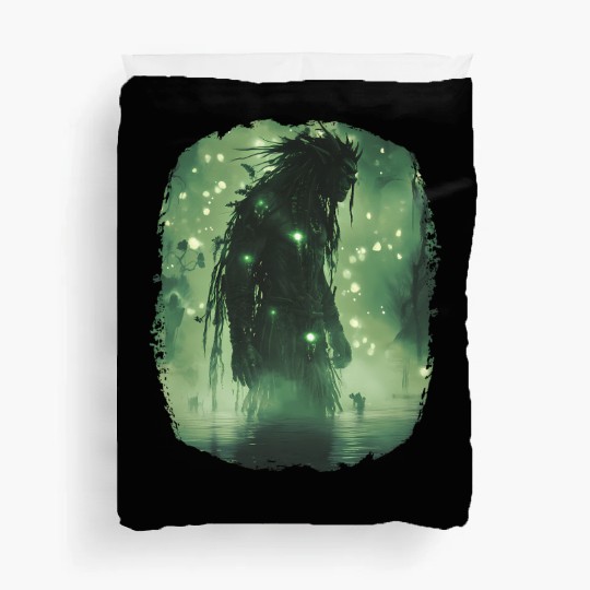 Swamp Demon with Glowing Aura and Haunt Magic Duvet Covers