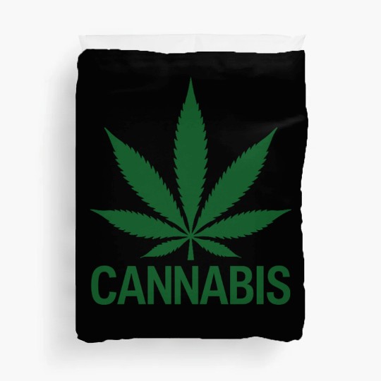 Cannabis Hemp Leaf Statement Green Look Duvet Covers