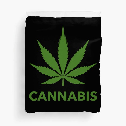 Cannabis Hemp Leaf Statement Green Look Duvet Covers