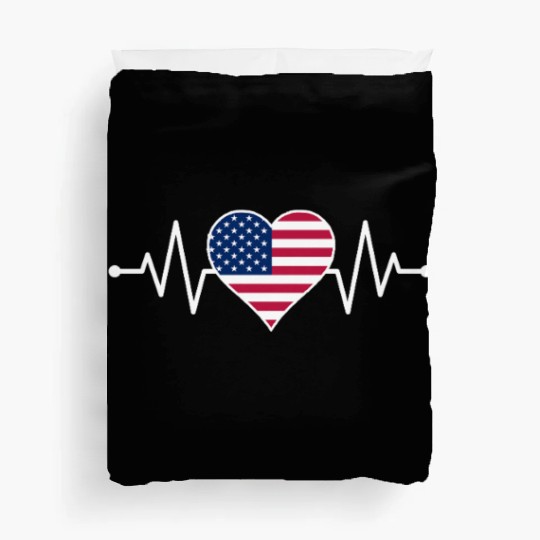 American Flag Heart Duvet Covers Freedom 4th of July