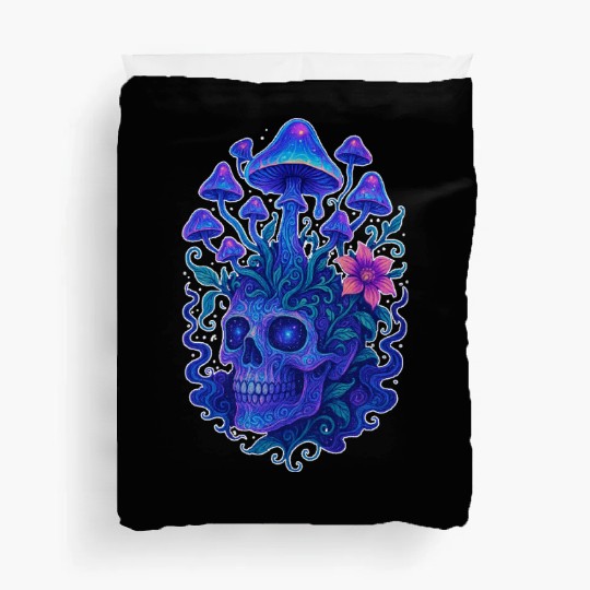 Fungi Mind - Trippy Skull Bloom Duvet Covers