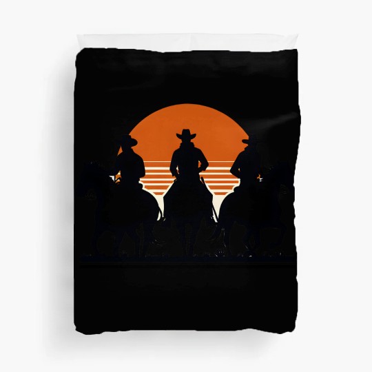 Western Riders at Sunset Duvet Covers